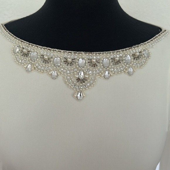 White Sheer Long Sleeve Dress EUC - Picture 4 of 4